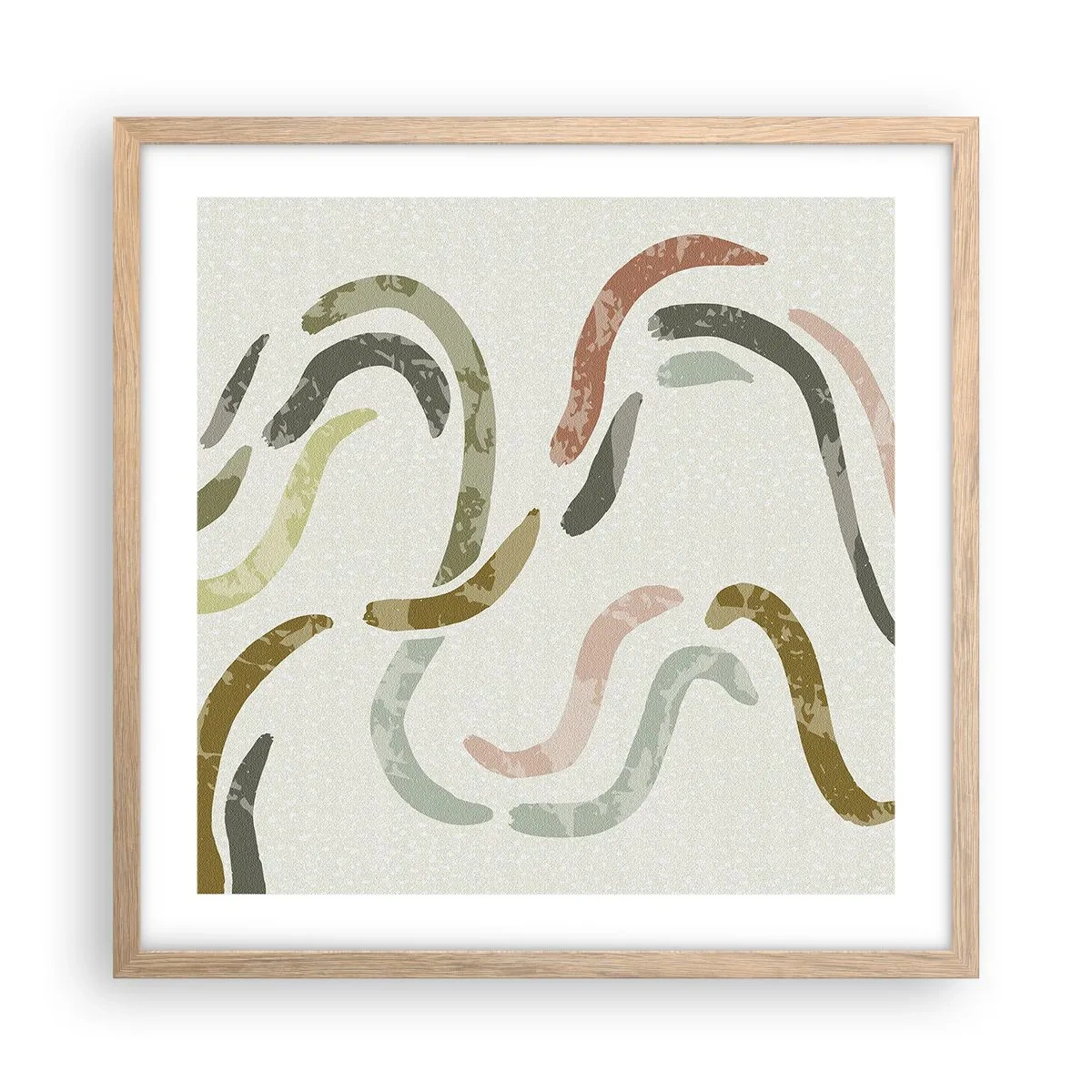 Affisch i ram av ljusek - Abstraktionens glada dans - 50x50 cm