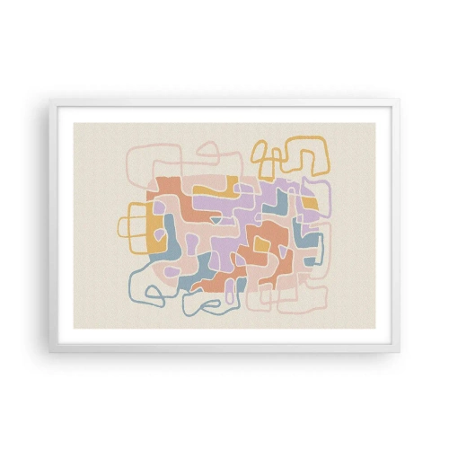 Affisch i vit ram - Labyrint - ett glädjefyllt äventyr - 70x50 cm