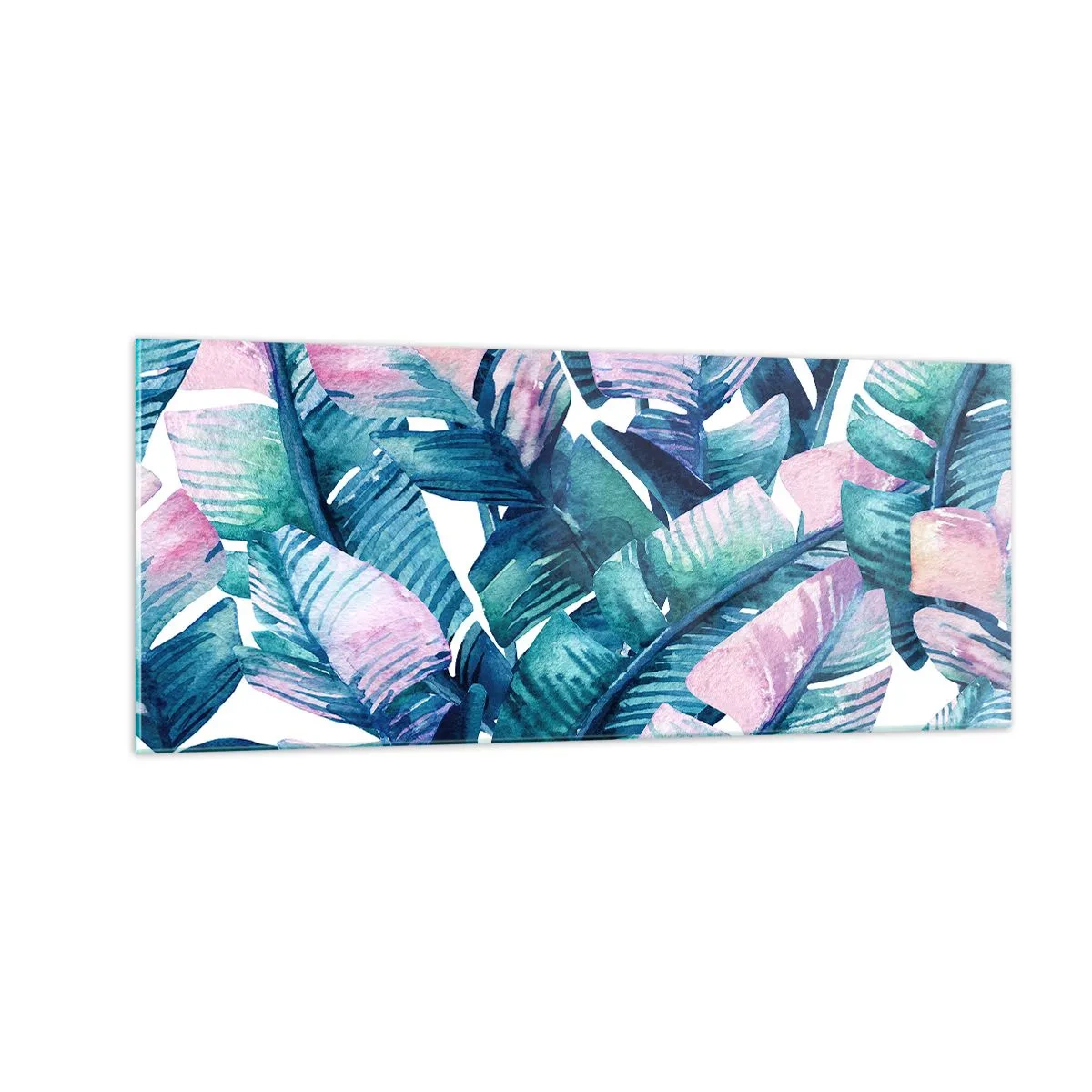 Glastavla - Bild på glas - I bananträdgård - 100x40 cm