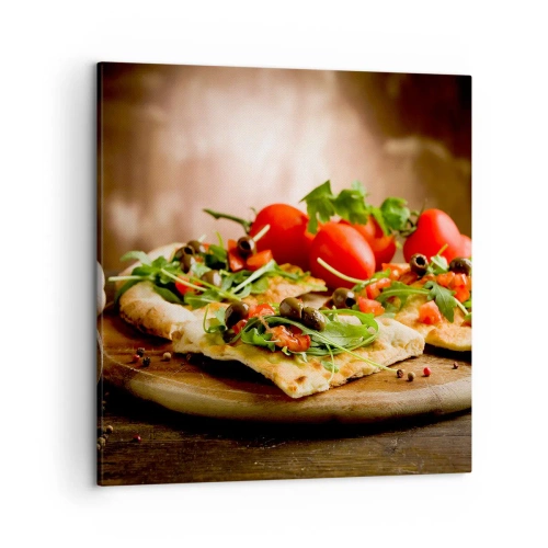 Canvastavla - Bild på duk - Direkt från ugnen och trädgården - 50x50 cm