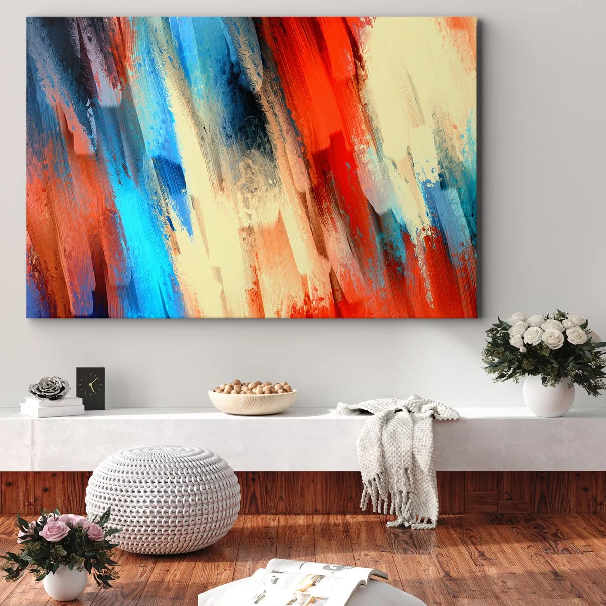 Canvastavla - Bild på duk - Färgkaskad - 120x80 cm