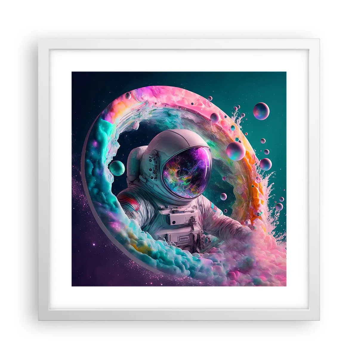 Affisch i vit ram - Stjärnport - 40x40 cm