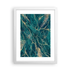 Affisch i vit ram - Guldåder - 30x40 cm