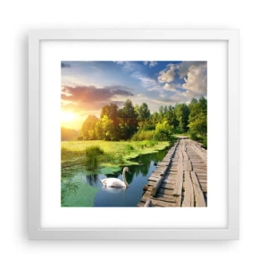 Affisch i vit ram - Sommar, sommar överallt - 30x30 cm