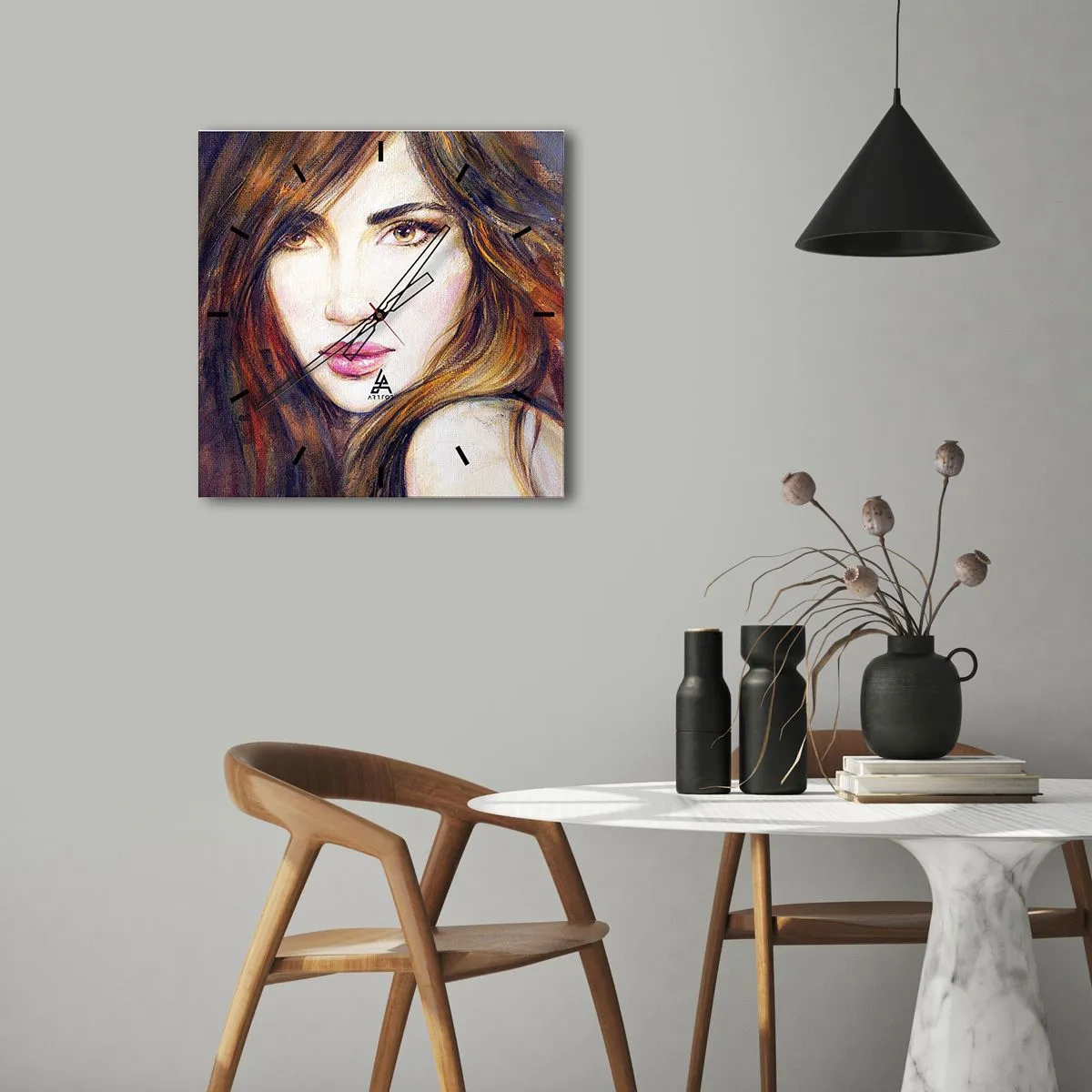 Väggklocka - Klocka på glas - Ett öre för dina tankar - 40x40 cm