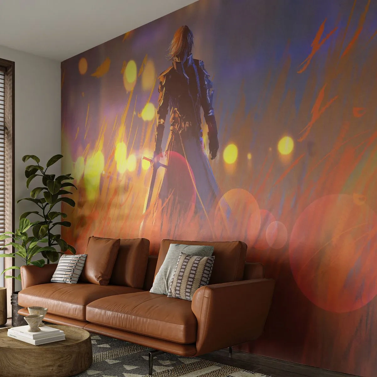 Fototapet Standard Eco - Vandrande riddare - Abstraktion, Fantasi, Krigare - 400x280 cm