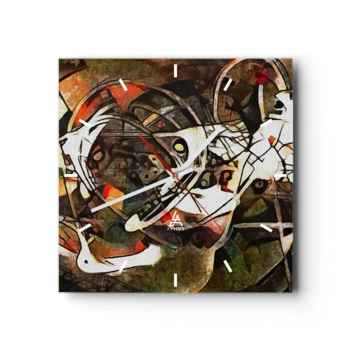 Väggklocka - Klocka på glas - Hör du rörelse? - 30x30 cm