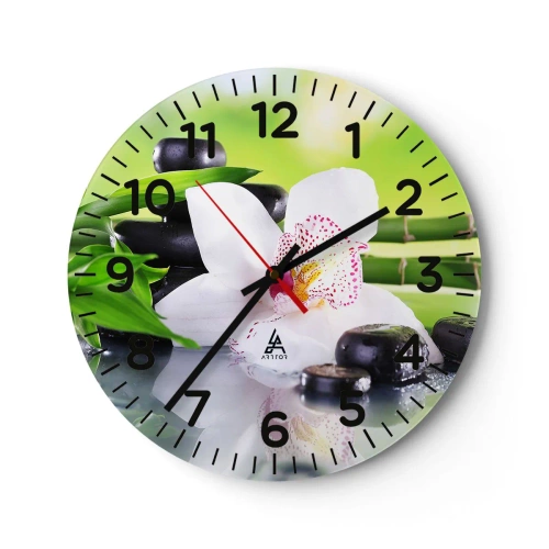 Väggklocka - Klocka på glas - Sval fräschhet - 40x40 cm