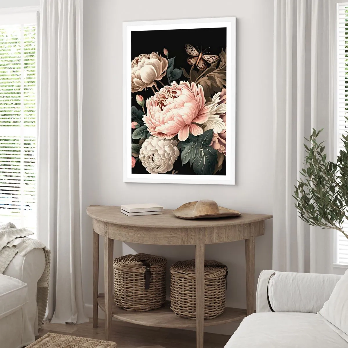 Affisch i vit ram - I barockstil - 40x50 cm