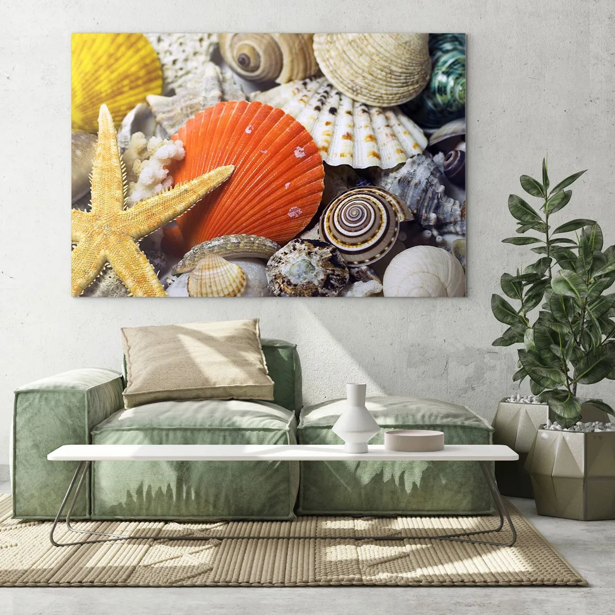 Glastavla - Bild på glas - Havets skatter - 120x80 cm