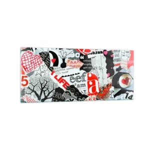 Glastavla - Bild på glas - Hipster collage - 120x50 cm