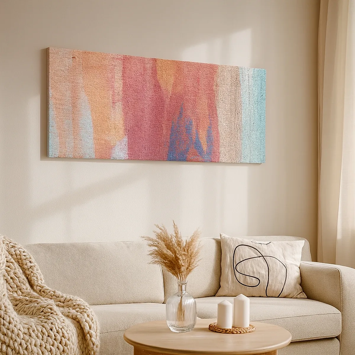 Canvastavla - Bild på duk - Rinnande regnbåge - 30x30 cm