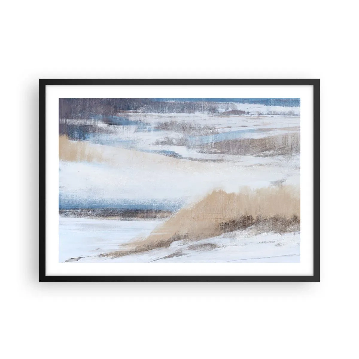 Affisch i svart ram - Vinterkomposition - 70x50 cm