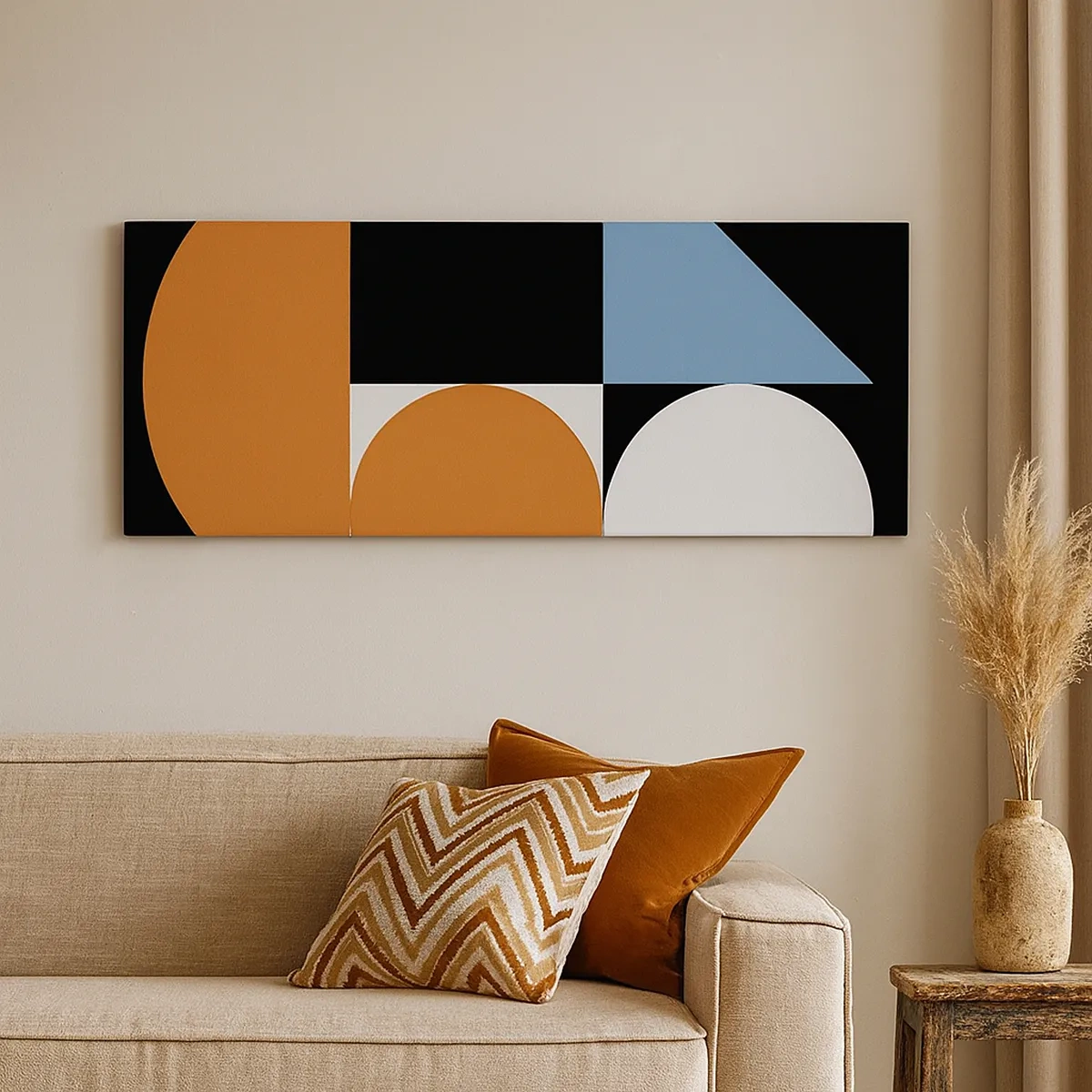 Canvastavla - Bild på duk - Geometriska figurer - 30x30 cm