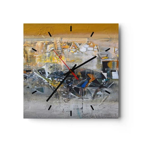 Väggklocka - Klocka på glas - Allt blir bra - 30x30 cm