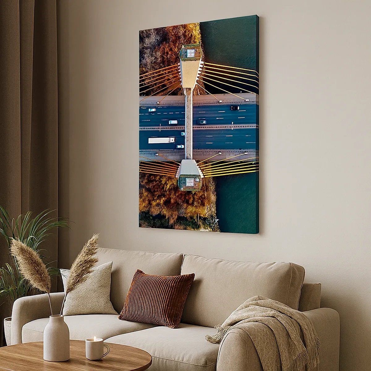 Canvastavla - Bild på duk - Bortom vatten, bortom skog - 50x70 cm