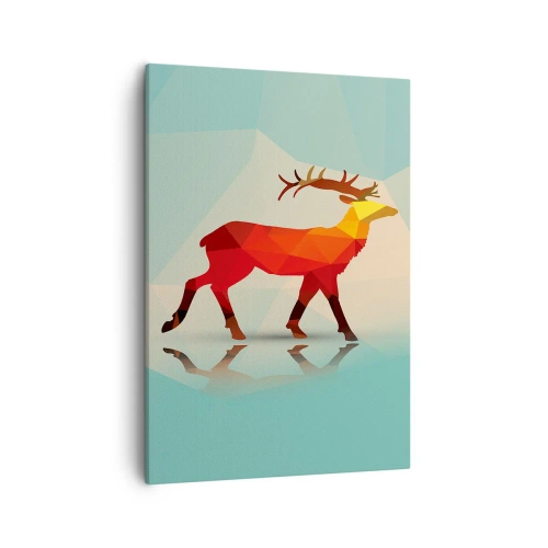 Canvastavla - Bild på duk - Geometrisk hjort - 50x70 cm