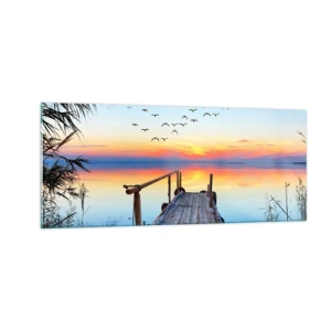 Glastavla - Bild på glas - Dags att vända hem... - 100x40 cm