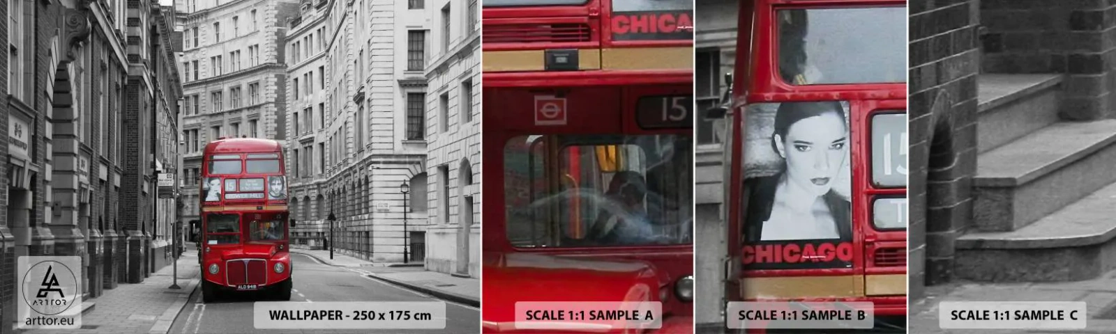 Fototapet Prov Standard Eco - Vardagen behöver inte vara grå - Stad, London, Arkitektur - 100x30 cm