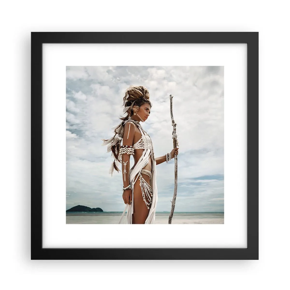Affisch i svart ram - Tropikens drottning - 30x30 cm