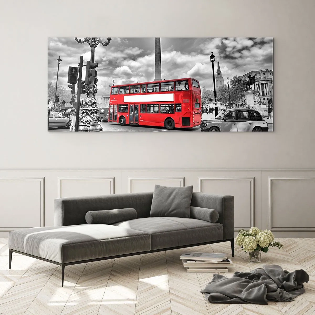 Glastavla - Bild på glas - Stadens riktiga blodomlopp - 100x40 cm