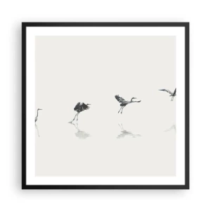 Affisch i svart ram - Fyra enkla steg - 60x60 cm