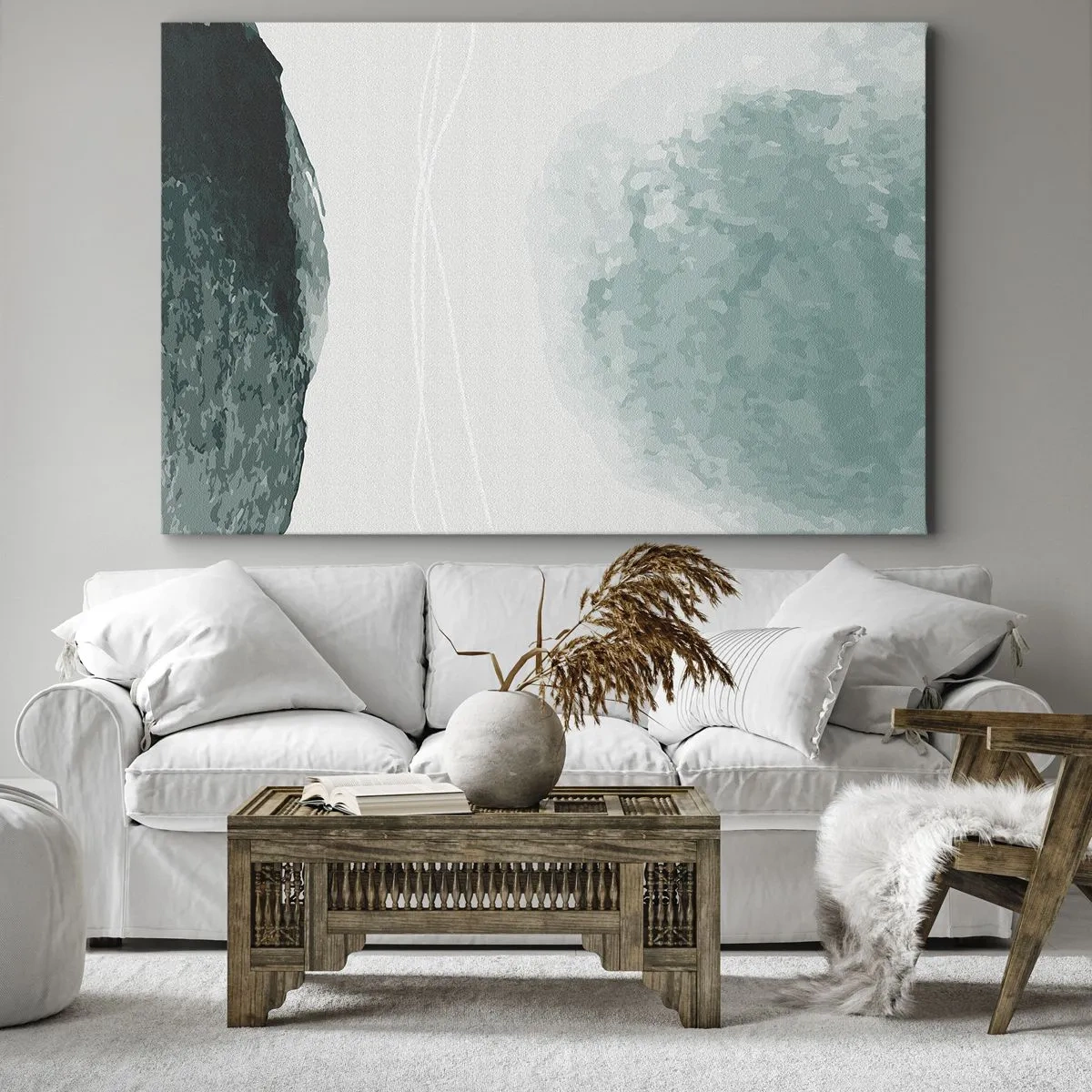 Canvastavla - Bild på duk - Ett möte med dimma - 70x50 cm