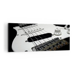 Canvastavla - Bild på duk - Ljud gömt i vitt - 100x40 cm