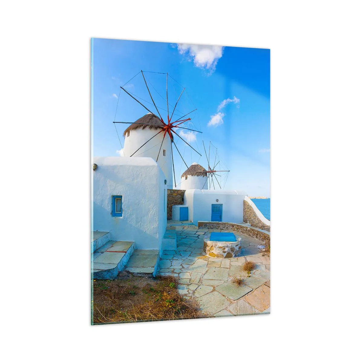 Glastavla - Bild på glas - Blåa vinden från havet - 50x70 cm