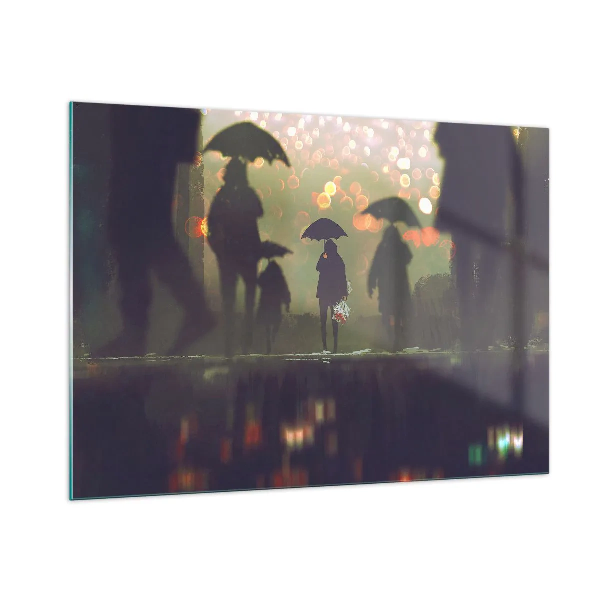 Glastavla - Bild på glas - Ur vattendroppens perspektiv - 100x70 cm