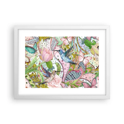 Affisch i vit ram - Inbäddade i klätterväxter - 40x30 cm