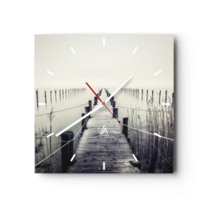 Väggklocka - Klocka på glas - Fördjupa dig i frid - 40x40 cm