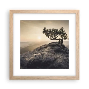 Affisch i ram av ljusek - Livet vinner alltid - 30x30 cm