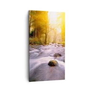 Canvastavla - Bild på duk - Malakit i silver-guld infattning - 45x80 cm