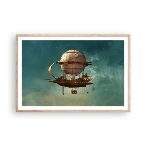 Affisch i ram av ljusek - Jules Verne hälsar - 91x61 cm