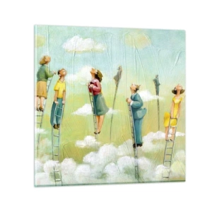 Glastavla - Bild på glas - Efter din dröm - 30x30 cm