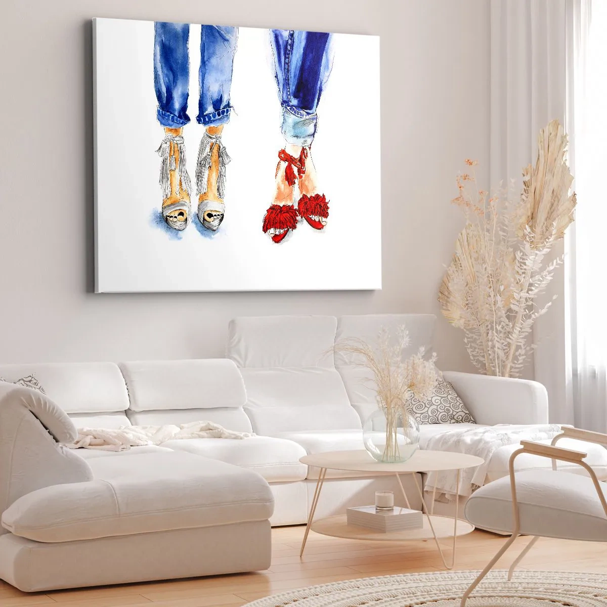 Canvastavla - Bild på duk - Kanske går vi ut på promenad? - 100x70 cm