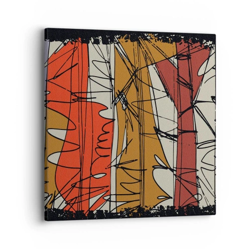 Canvastavla - Bild på duk - Spontan komposition - 40x40 cm