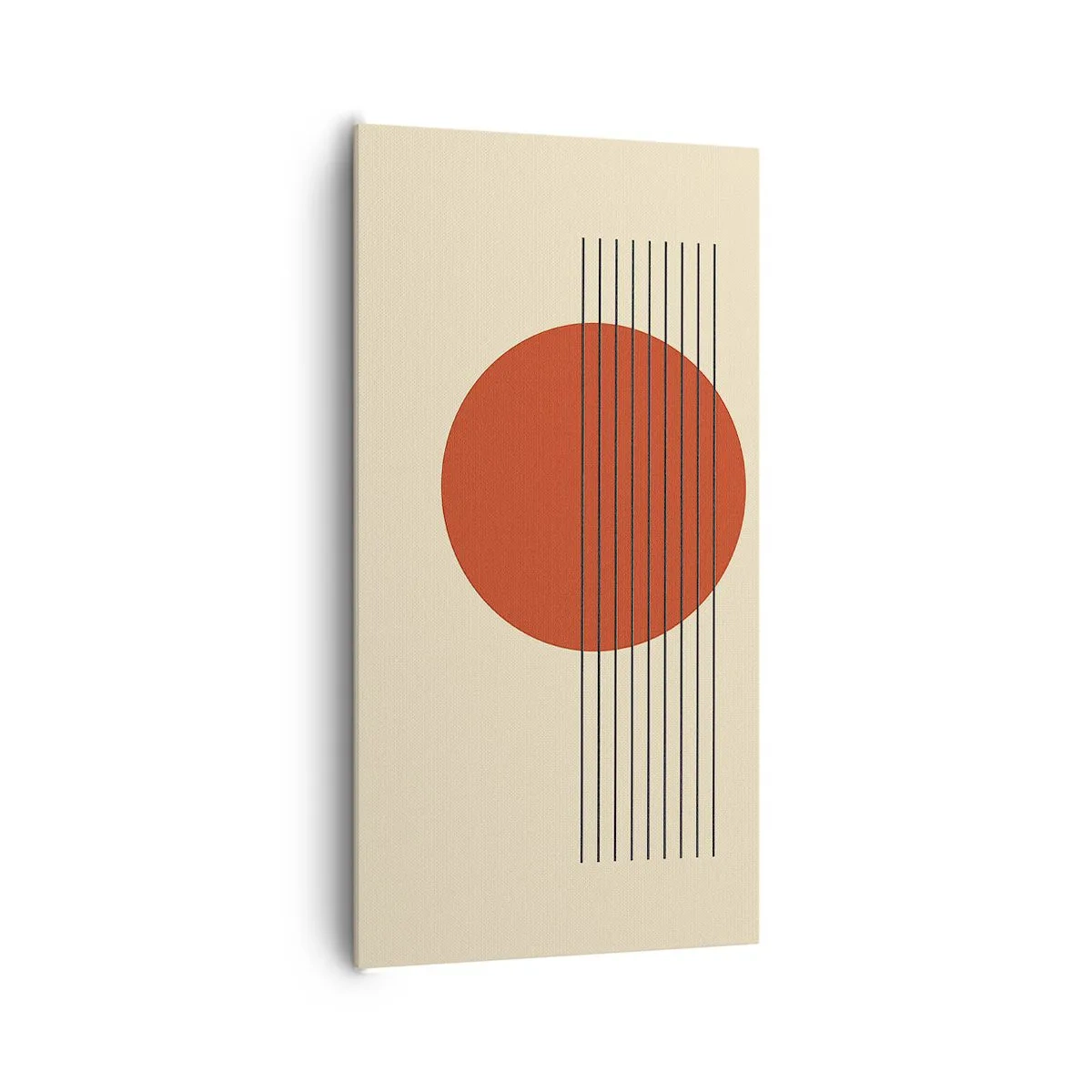 Canvastavla - Bild på duk - Cirkel och linjer - 65x120 cm