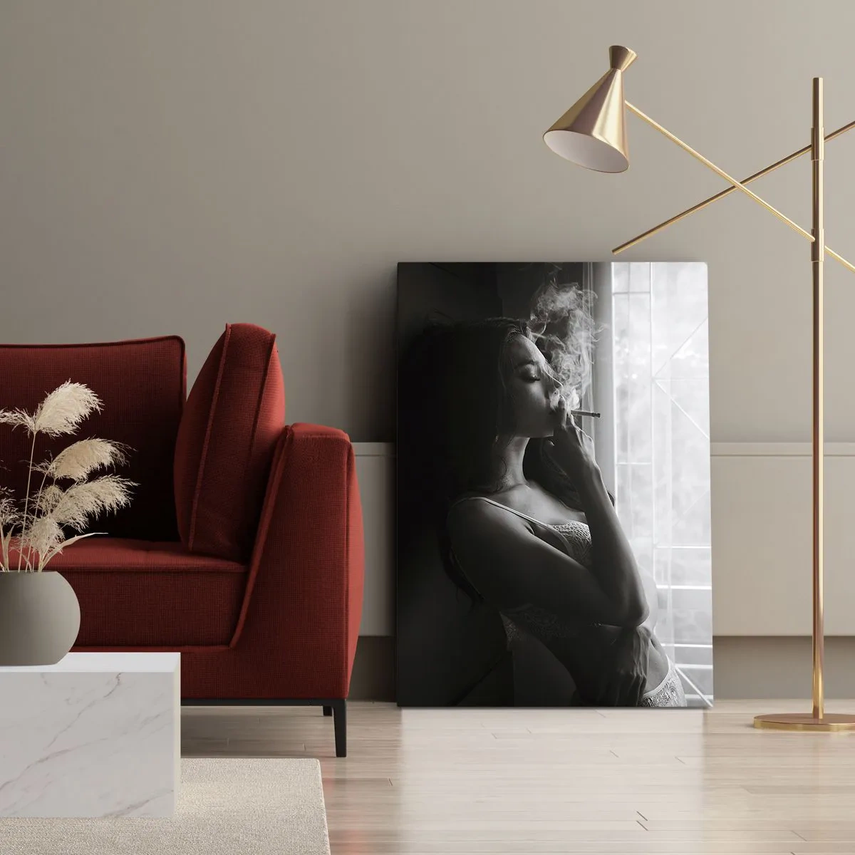 Canvastavla - Bild på duk - Ett sensuellt ögonblick - 45x80 cm