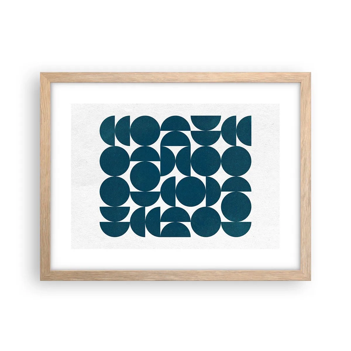 Affisch i ram av ljusek - Cirklar och halvcirklar - 40x30 cm