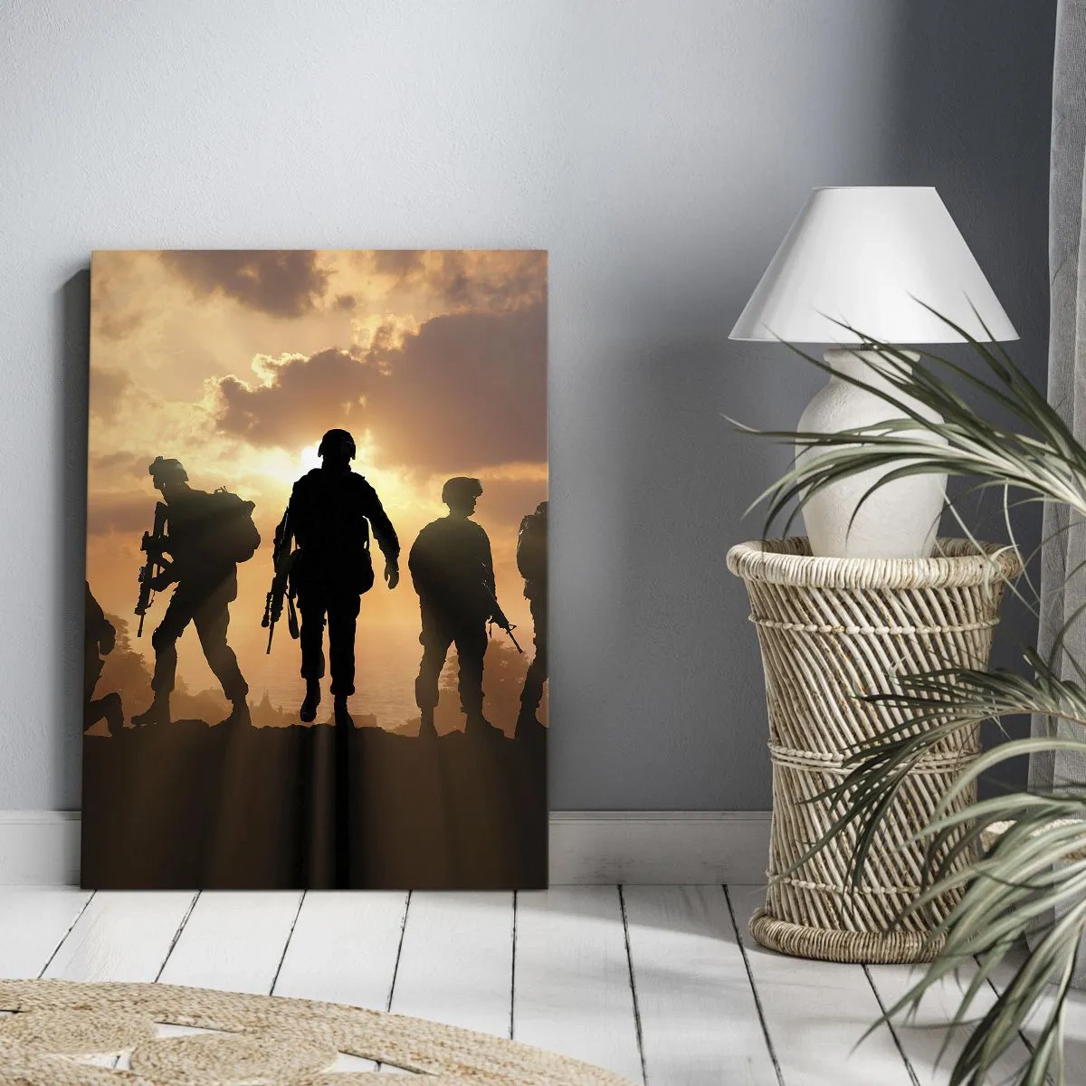 Canvastavla - Bild på duk - Brothers in arms - 55x100 cm