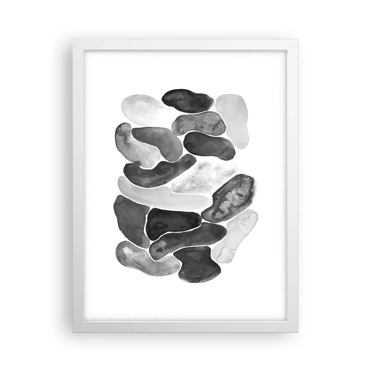 Affisch i vit ram - Stenig abstraktion - 30x40 cm