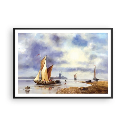 Affisch i svart ram - Seglarnas hemkomst - 100x70 cm