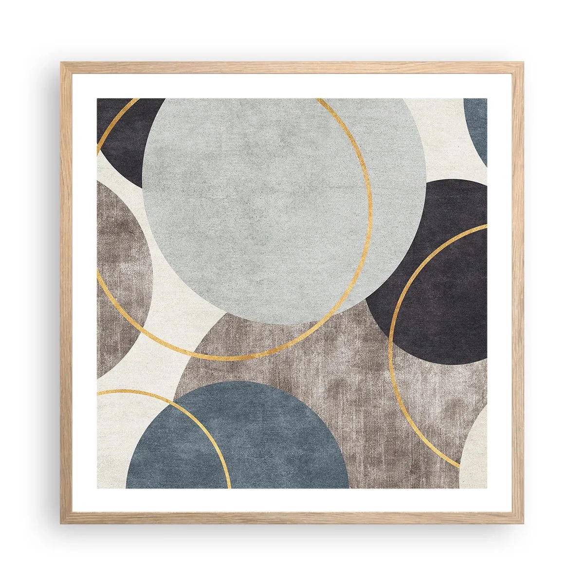 Affisch i ram av ljusek - Cirkel efter cirkel - 60x60 cm