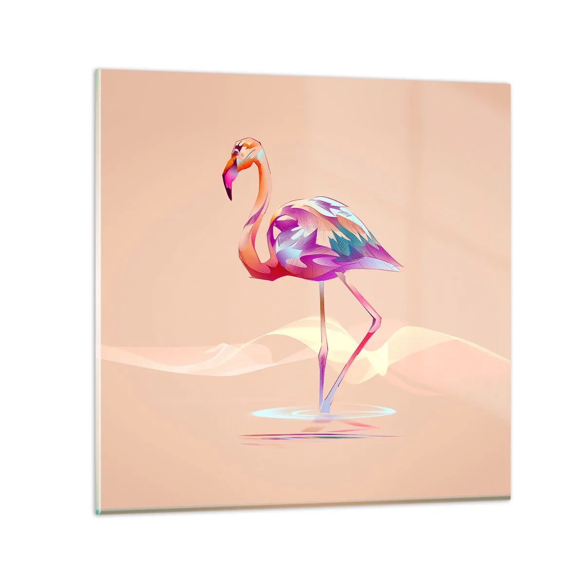 Glastavla - Bild på glas - Goda emotioners fågel - 40x40 cm