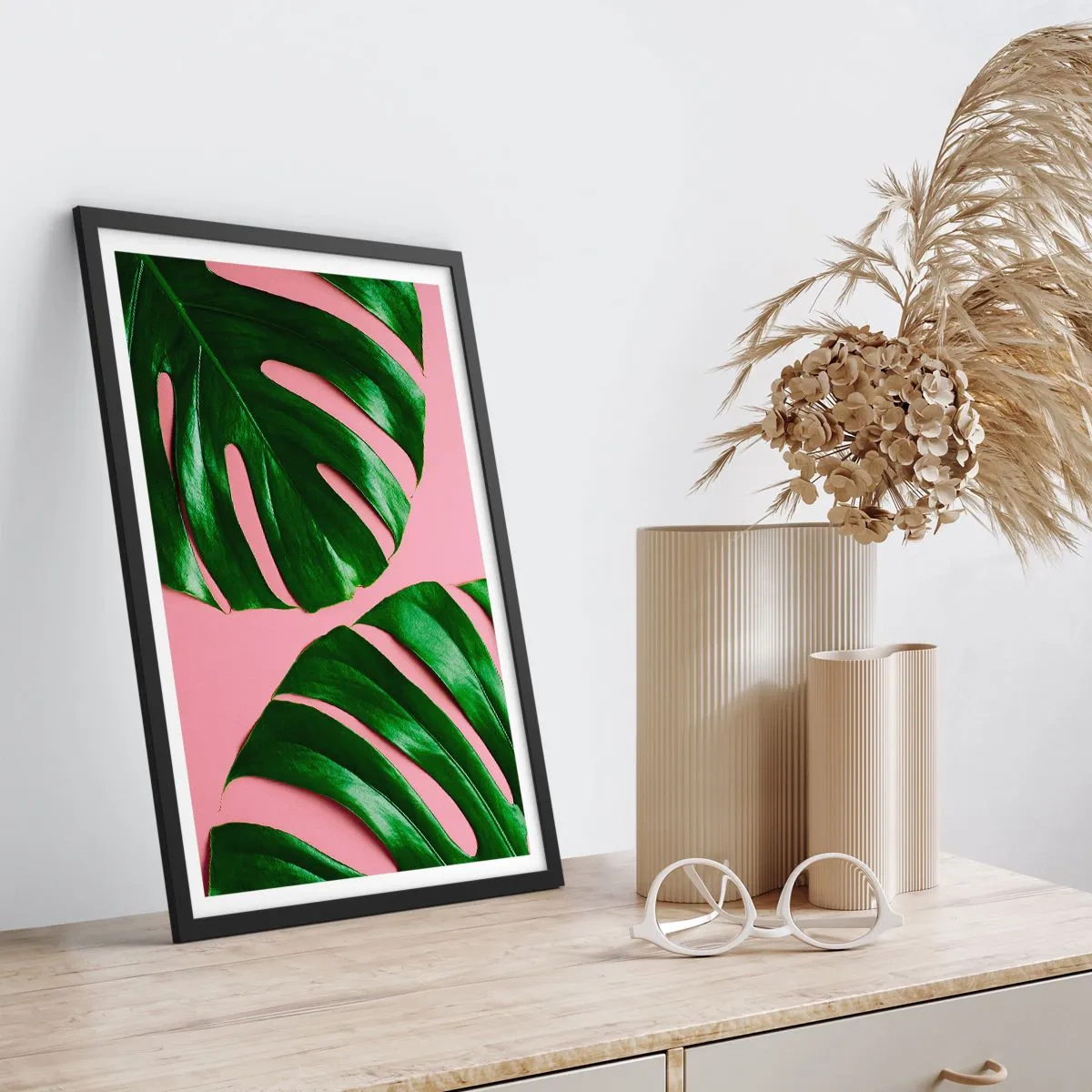 Affisch i svart ram - Grön rendez-vous - 61x91 cm
