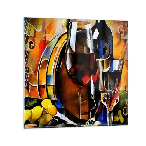 Glastavla - Bild på glas - Så blir världen färgglad - 40x40 cm
