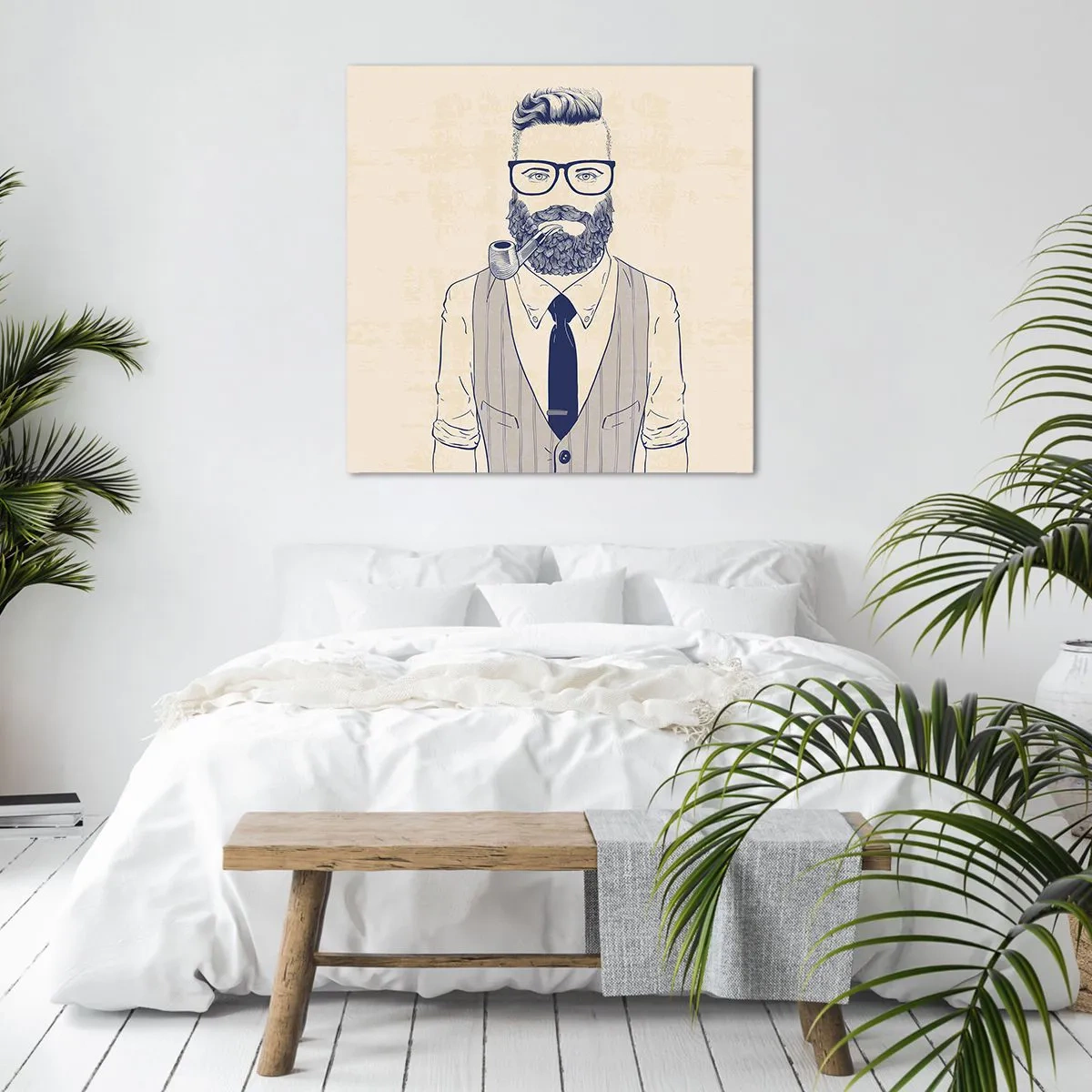 Canvastavla - Bild på duk - Glad, manlig och modemedveten - 70x70 cm