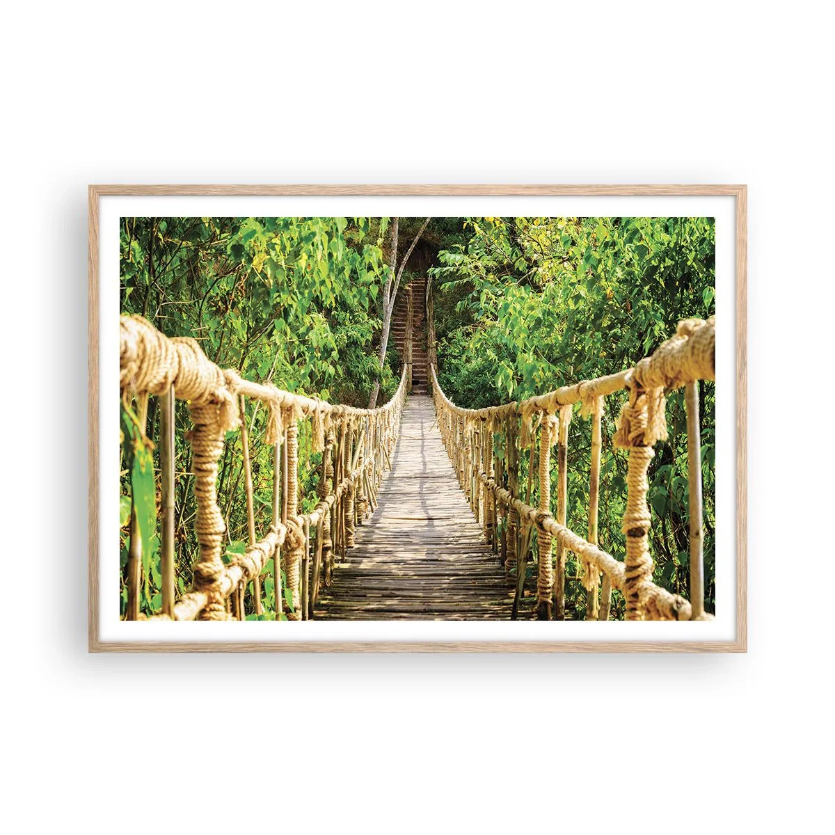 Affisch i ram av ljusek - Upphängd i grönskan - 100x70 cm